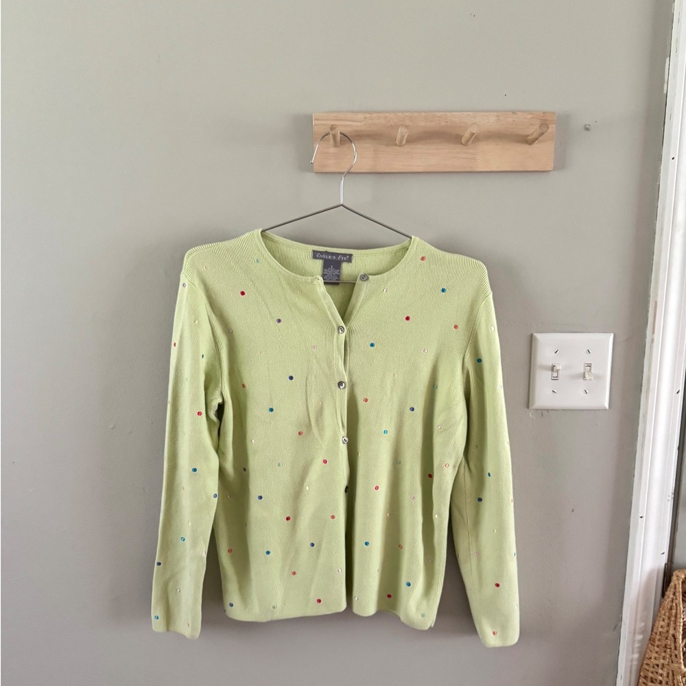vntg. eagles eye polka-dot cardigan
